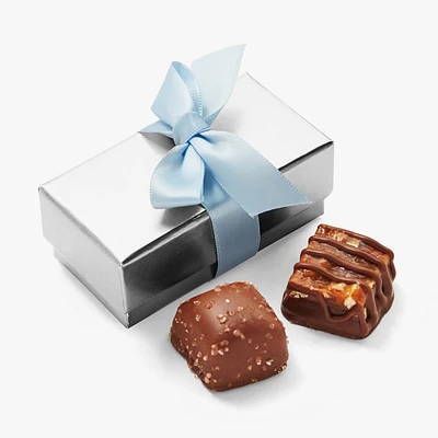 Assorted Chocolate Silver Favour, Light Ribbon