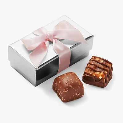 Assorted Chocolate Silver Favour, Light Pink Ribbon, 2 pc