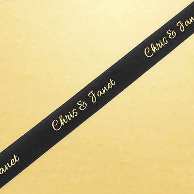 Assorted Chocolate Gold Favour, Personalized Black Ribbon, 2 pc