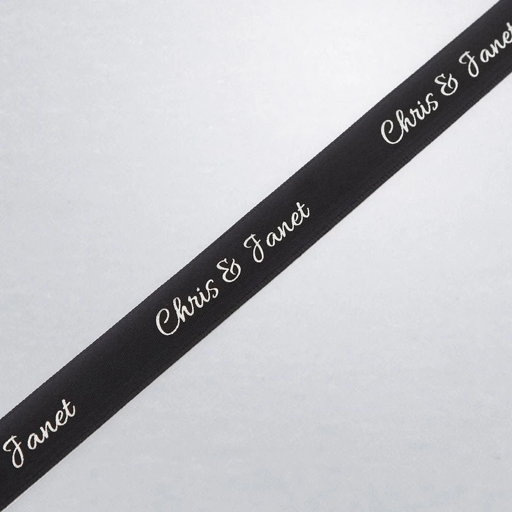 Assorted Chocolate Silver Favour, Personalized Black Ribbon, 2 pc