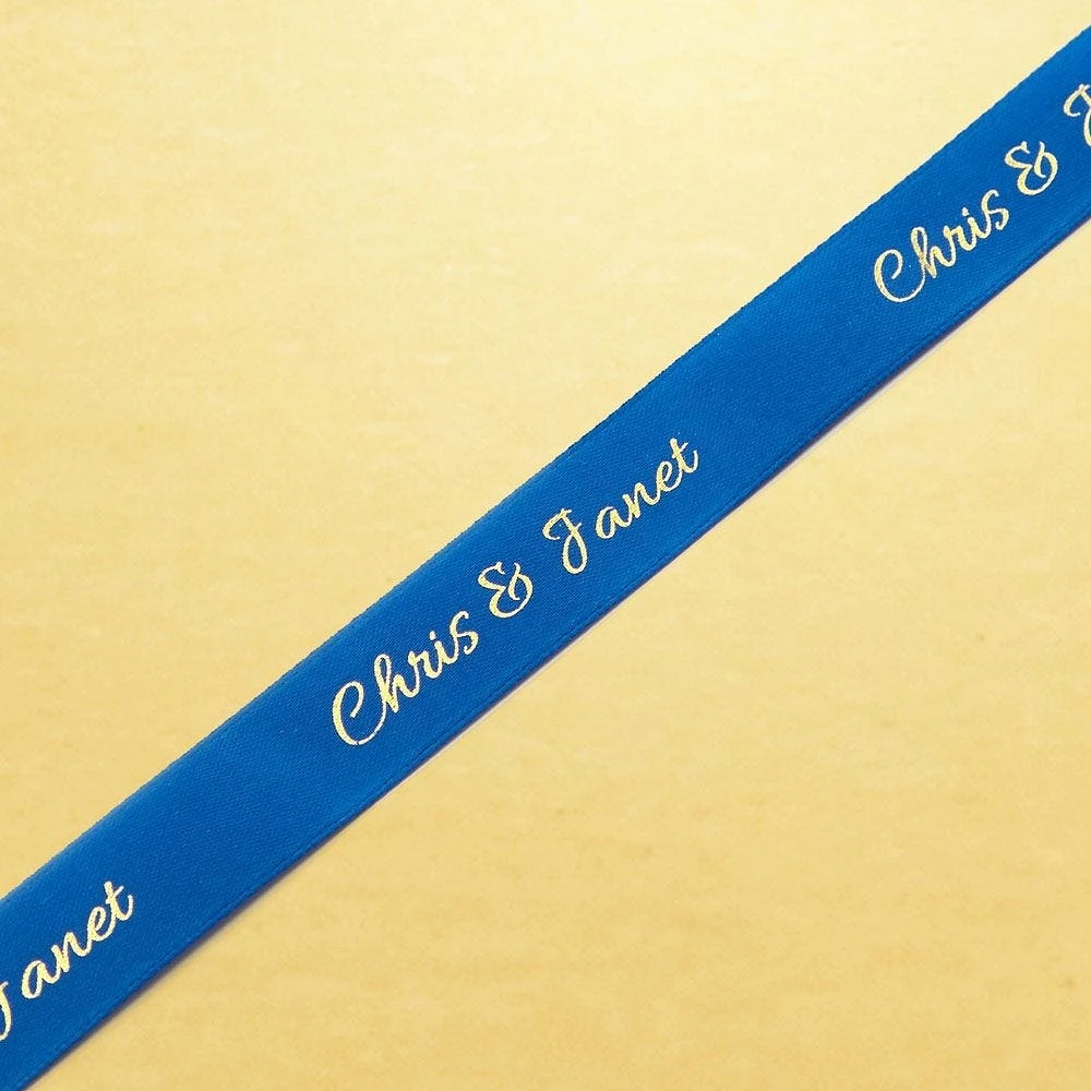 Assorted Chocolate Gold Favour, Personalized Royal Blue Ribbon, 4 pc