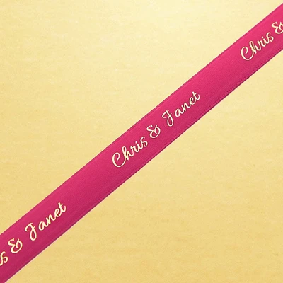 Assorted Chocolate Gold Favour, Personalized Fuchsia Ribbon, 4 pc