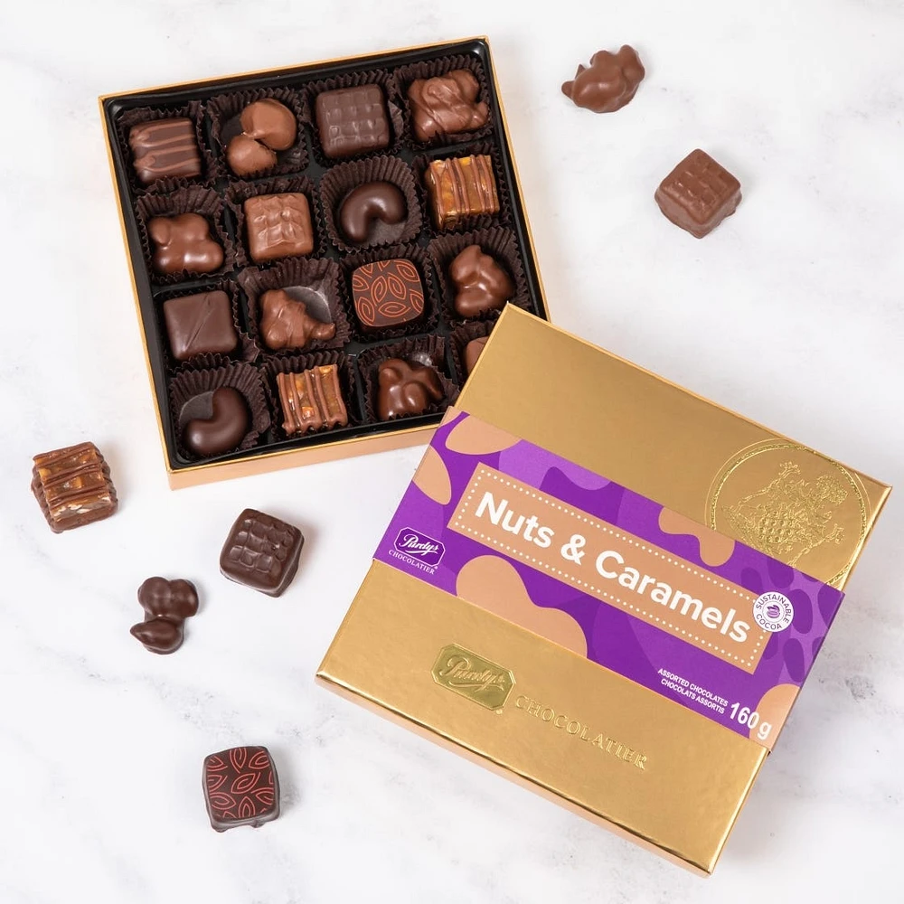 Milk & Dark Chocolate Nuts & Caramels, 16 pc