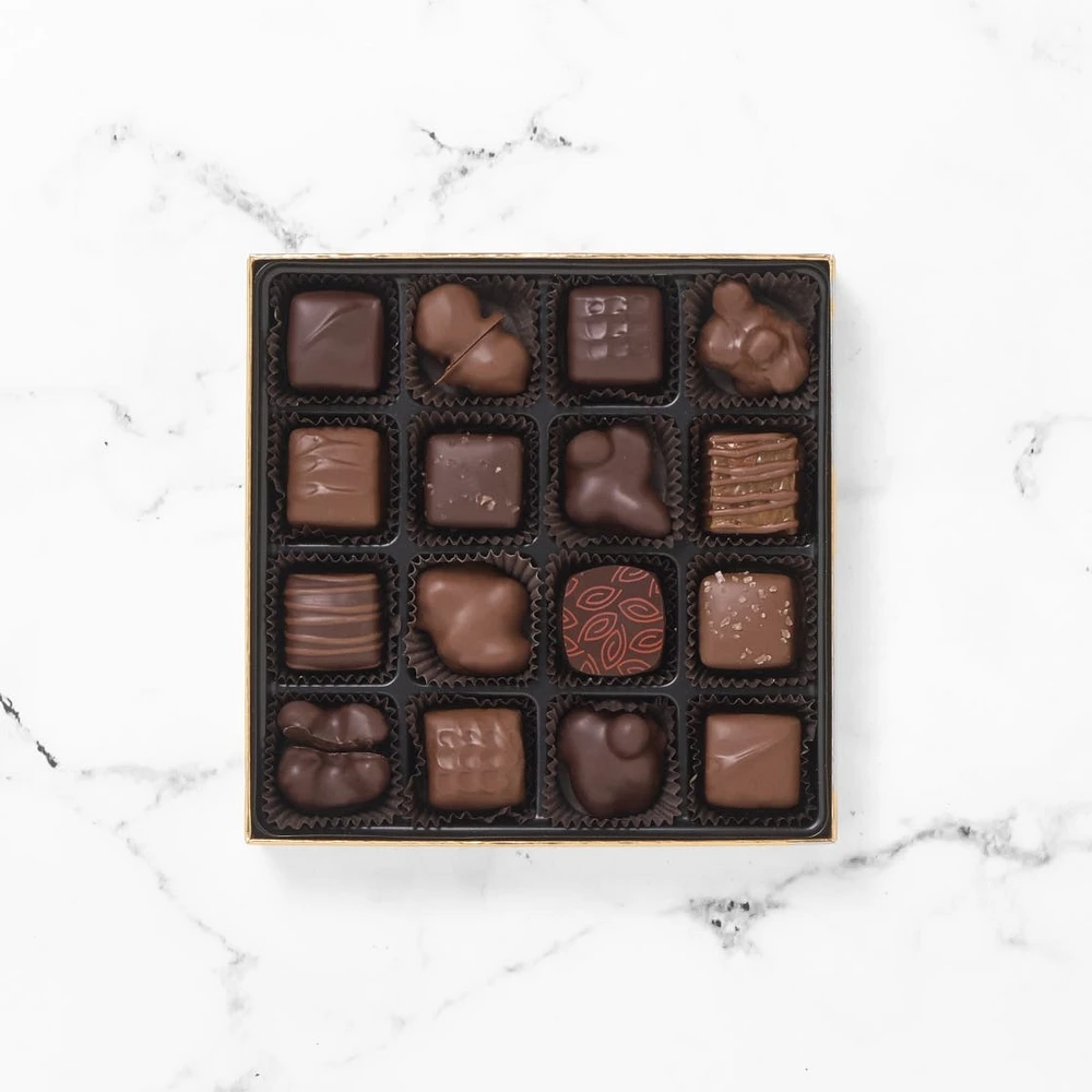 Milk & Dark Chocolate Nuts & Caramels, 16 pc