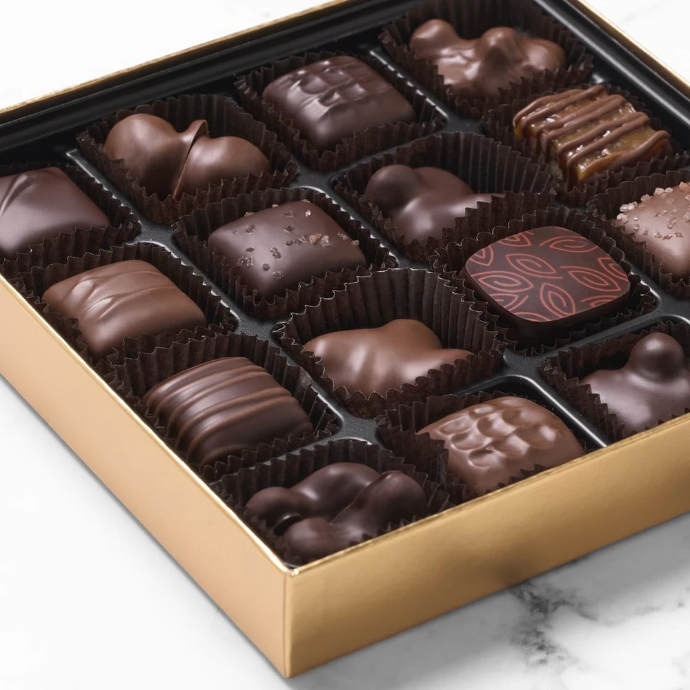 Milk & Dark Chocolate Nuts & Caramels, 16 pc