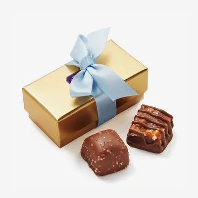 Assorted Chocolate Gold Favour, Light Ribbon