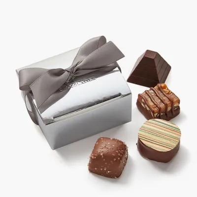 Assorted Chocolate Silver Favour, Silver Ribbon
