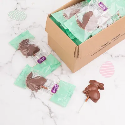 Milk Chocolate Bunny Lolly, box of 50