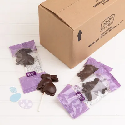 Dark Chocolate Bunny Lolly, box of 50