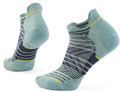 Women's Run Zero Cushion Stripe Low Ankle Socks Frosty Green