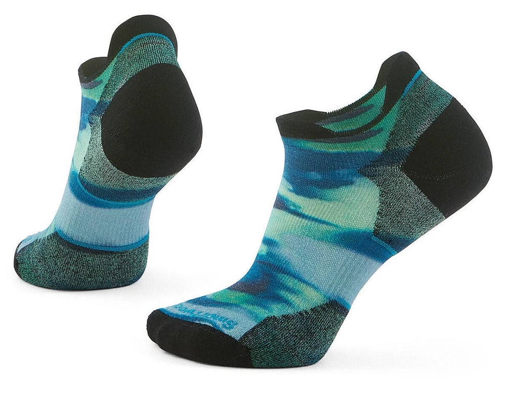 Women's Run Targeted Cushion Brushed Print Low Ankle Socks Frosty Green