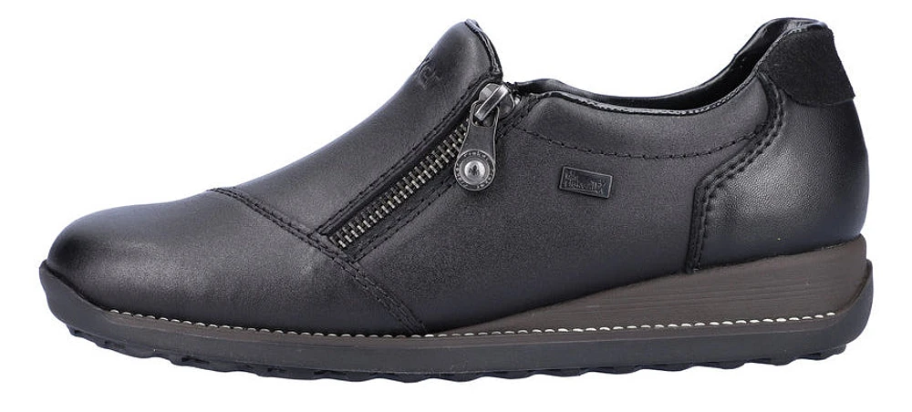 Black Slip On W Rieker Tex