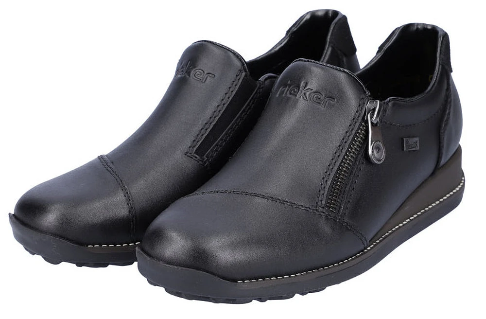 Black Slip On W Rieker Tex