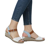 White 2 Strap Wedge