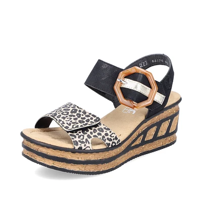 Ginger Black Wedge Sandal