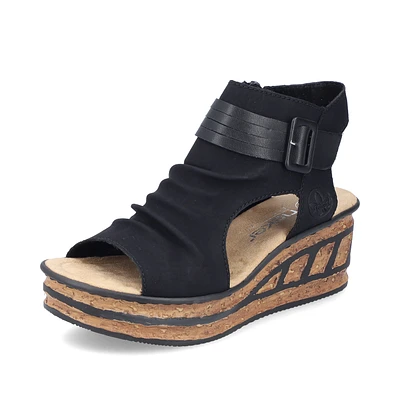 Black Wedge Sandal