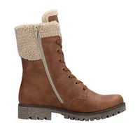 Tan Warm Lined Lace Up Boot