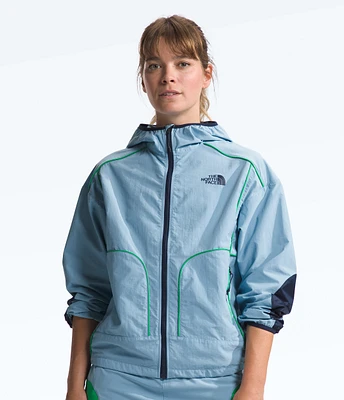 Women's Trailwear Wind Whistle Jacket Steel Blue Optic Emerald