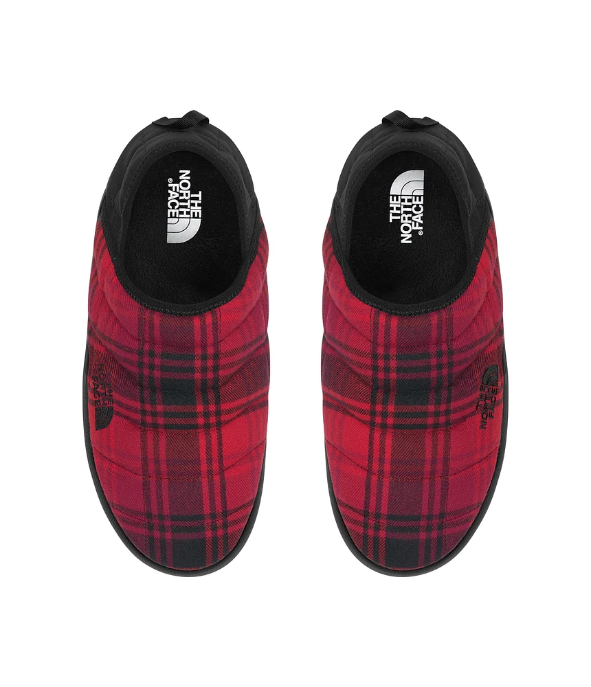 Men's Thermoball Traction Mule Red Yarn Dye Plaid TNF Black