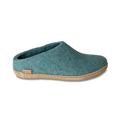 Wool Felt Clog Leather Sole North Sea