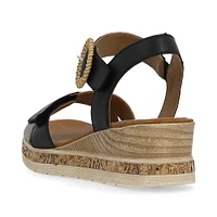 Black Wedge Ankle Strap