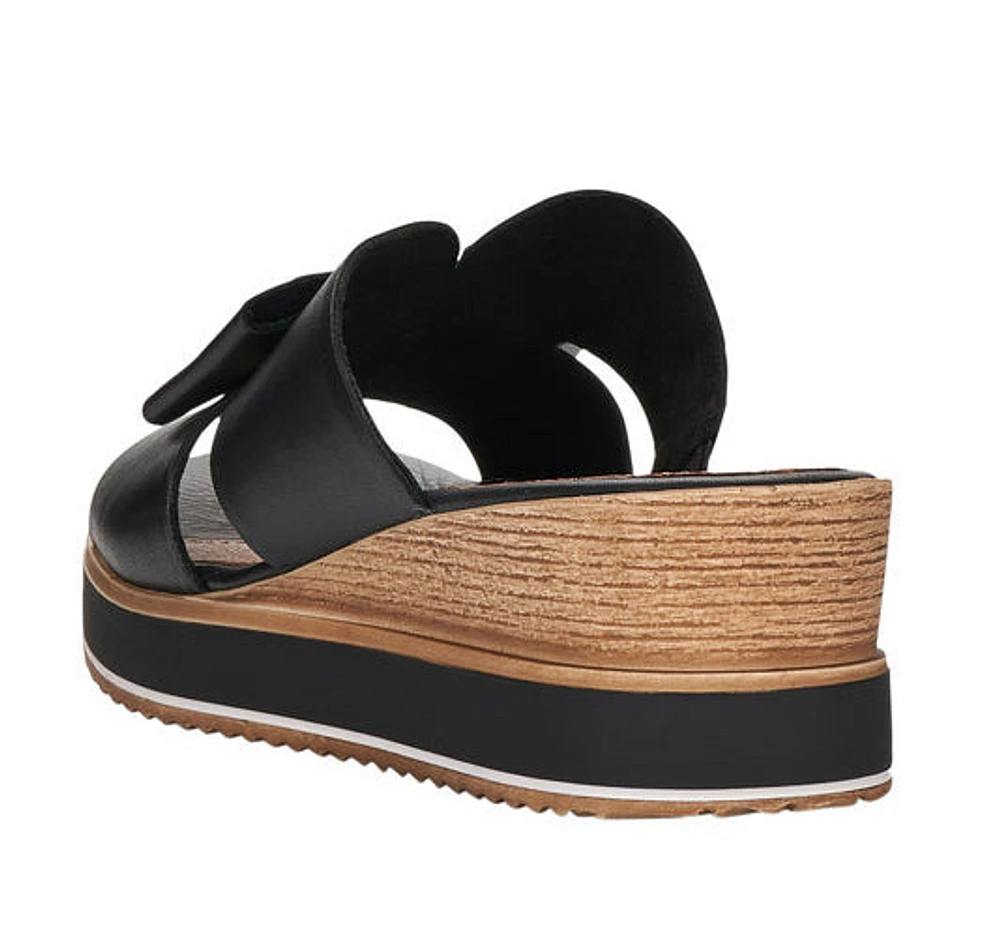 Black Wedge Slide Sandal