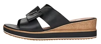 Black Wedge Slide Sandal