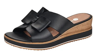 Black Wedge Slide Sandal