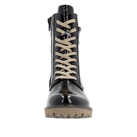 Black Lined Lace Up Boot