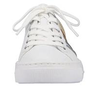 White Multi Stripe Lace Up