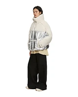 Elmira Sherpa Puffer Silver Ivory