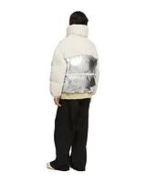 Elmira Sherpa Puffer Silver Ivory