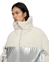 Elmira Sherpa Puffer Silver Ivory