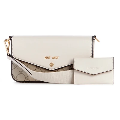 Peaches Mini Crossbody Flap Beige Logo/Milk