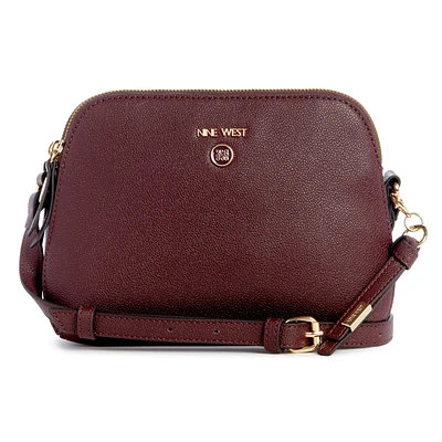 Eliena Mini DBL Zip Crossbody Merlot