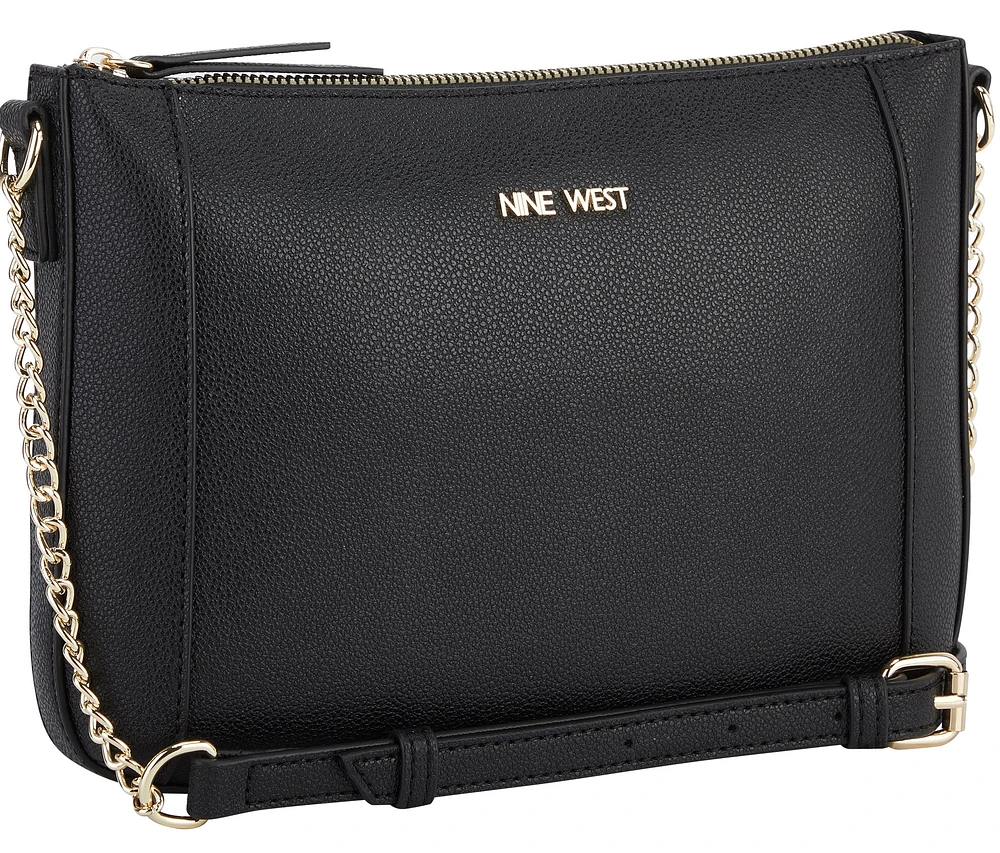 Basil Top Zip Crossbody Black