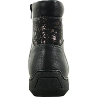 Black Lace Up Boot With Side Zip