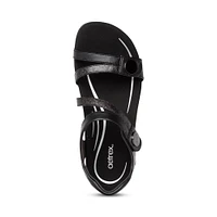 Jess Adjustable Quarter Strap Sandal Black