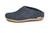 Wool Felt Clog Leather Sole Denim