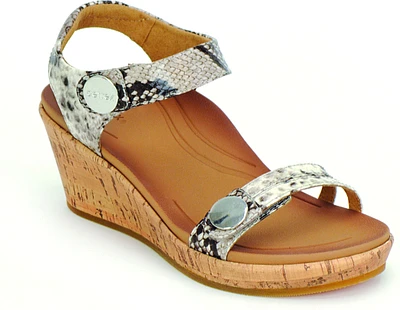 Livia Adjustable Quarter Strap Wedge Snake