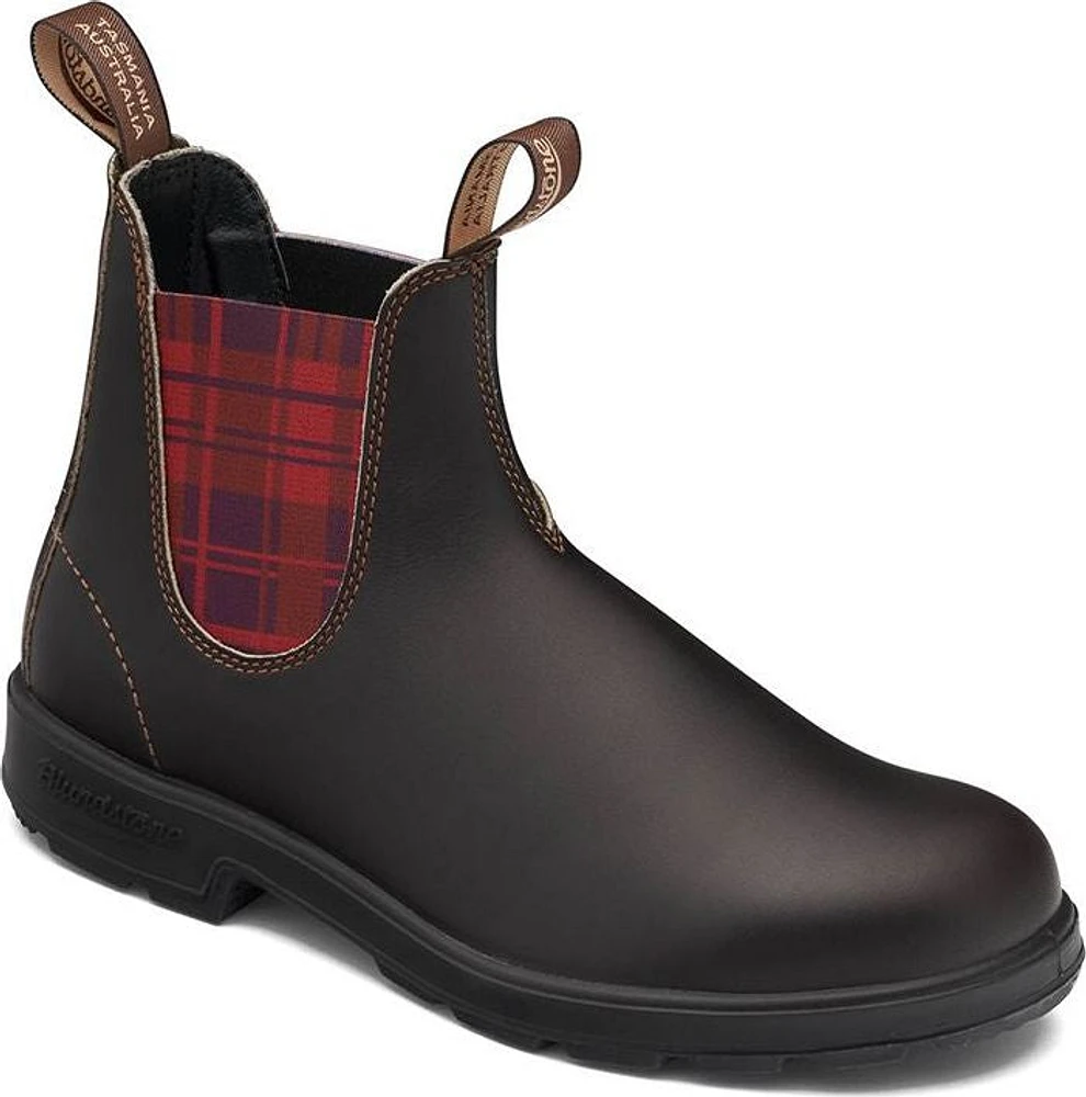 Blundstone 2100 - Original Brown With Burgundy Tartan Elastic