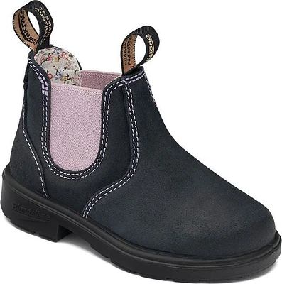 Blundstone 2195 - Kids Suede Navy With Pale Pink Elastic