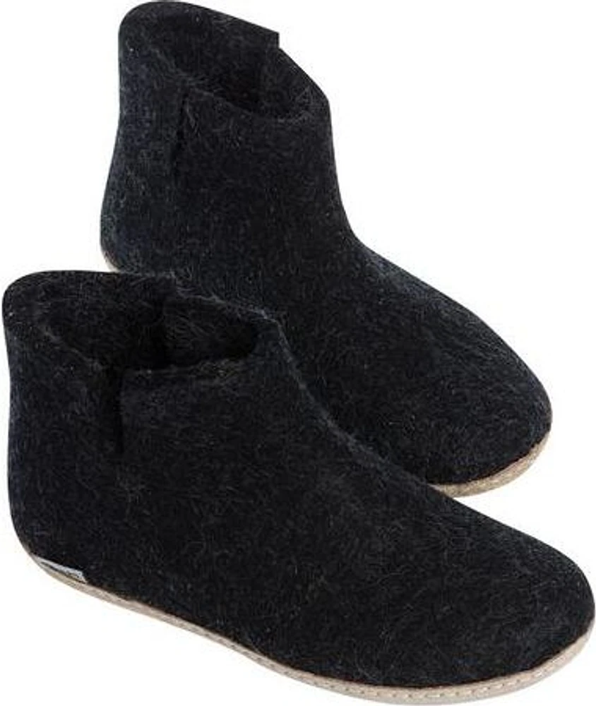 Wool Felt Boot Leather Sole Charcoal