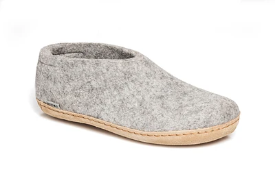 Wool Felt Shoe Leather Sole Grey