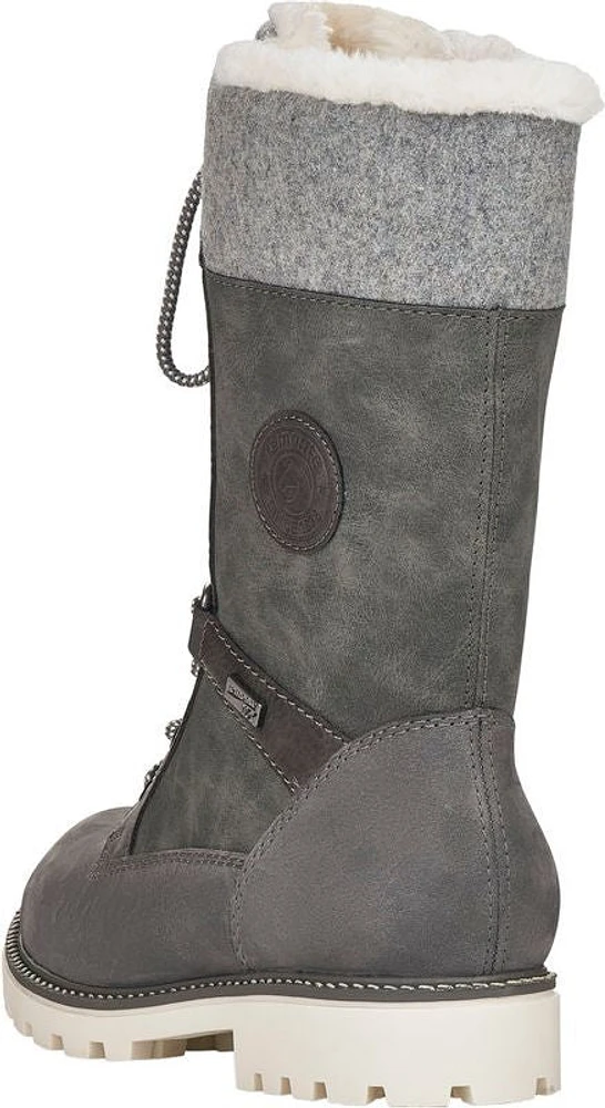 Tall Grey Lace Up Boot