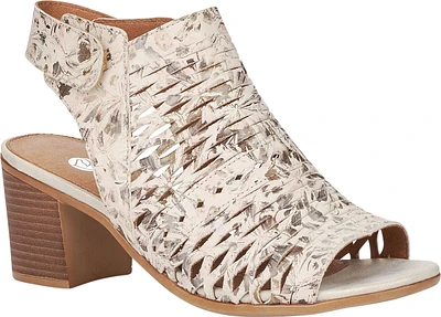 Beige Metallic Perforated Sandal