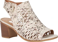 Beige Metallic Perforated Sandal