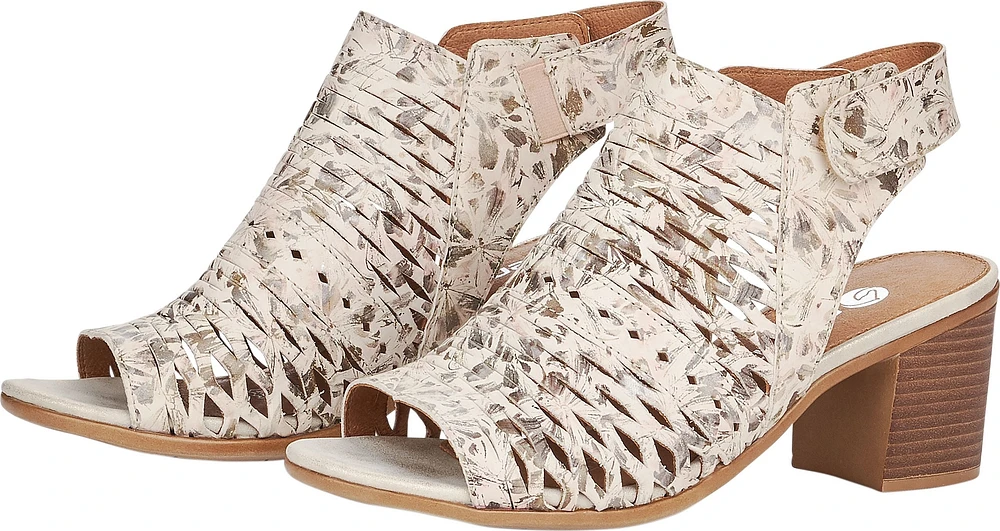 Beige Metallic Perforated Sandal