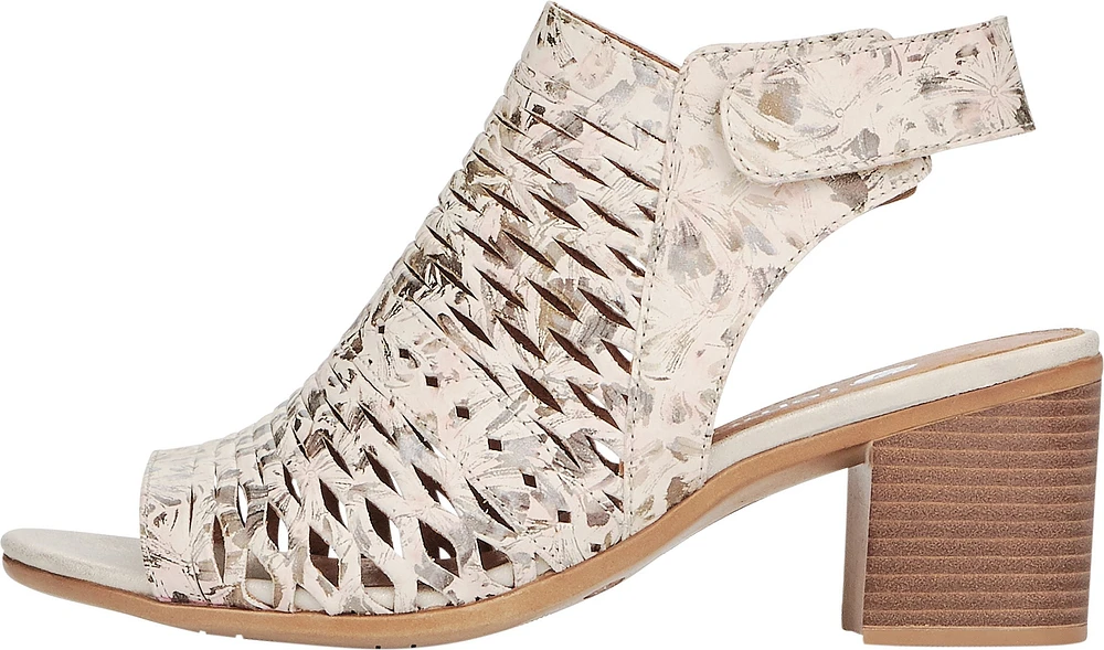 Beige Metallic Perforated Sandal