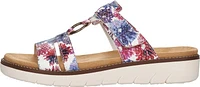 White Multi Flower Slide Sandal